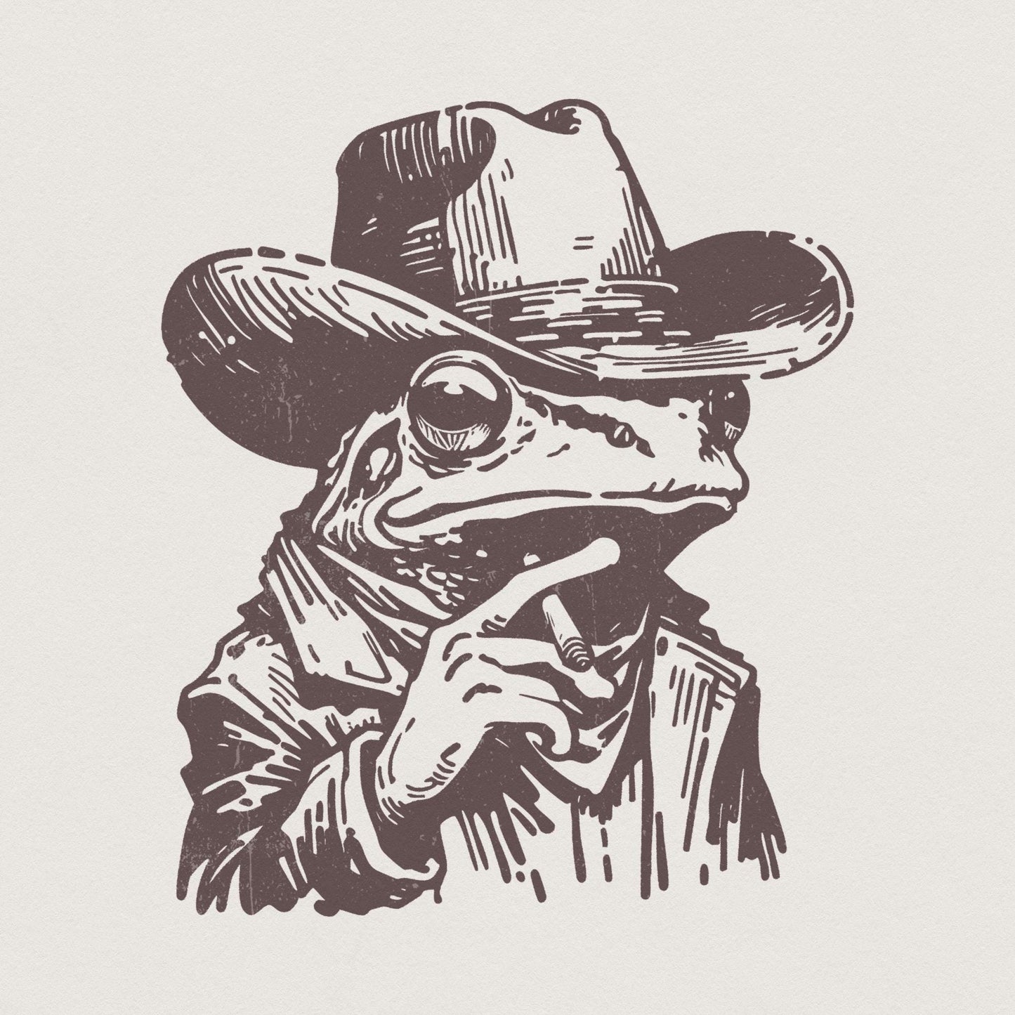 Cowboy Frog PNG, Funny Frog Meme PNG - 300 DPI Design for T-Shirt