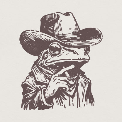 Cowboy Frog PNG, Funny Frog Meme PNG - 300 DPI Design for T-Shirt
