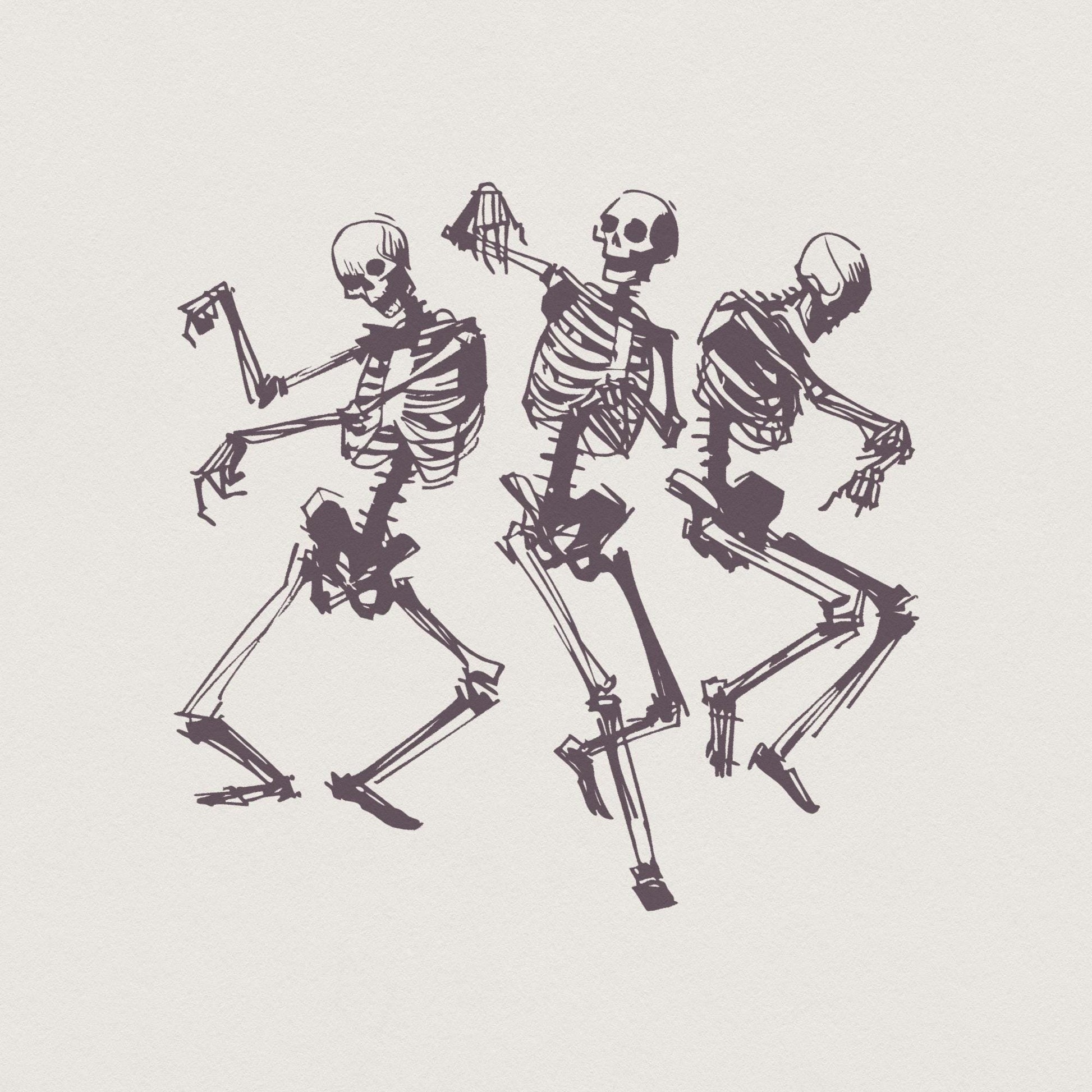 Dancing Skeletons PNG, Funny Skeleton Design - 300 DPI Design for T-Shirt