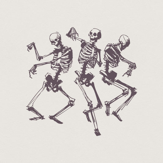 Dancing Skeletons PNG, Funny Skeleton Design - 300 DPI Design for T-Shirt
