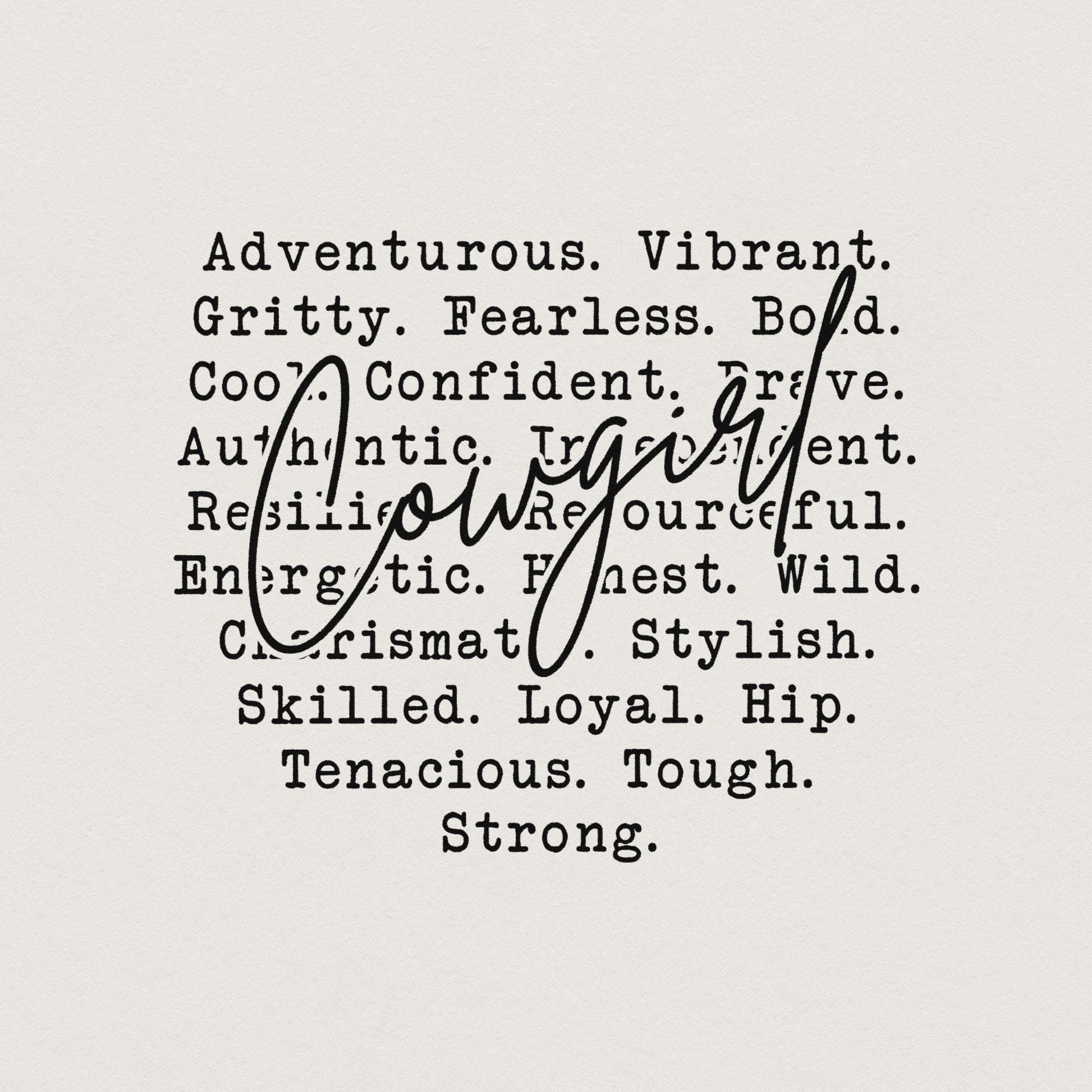 Cowgirl Words Png, Western Cowgirl Designs - 300 DPI Design for T-Shirt