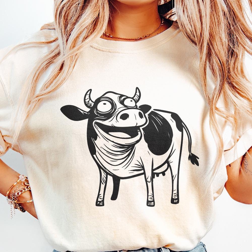 Humorous Cow, Digital Download - 300 DPI Design for T-Shirt