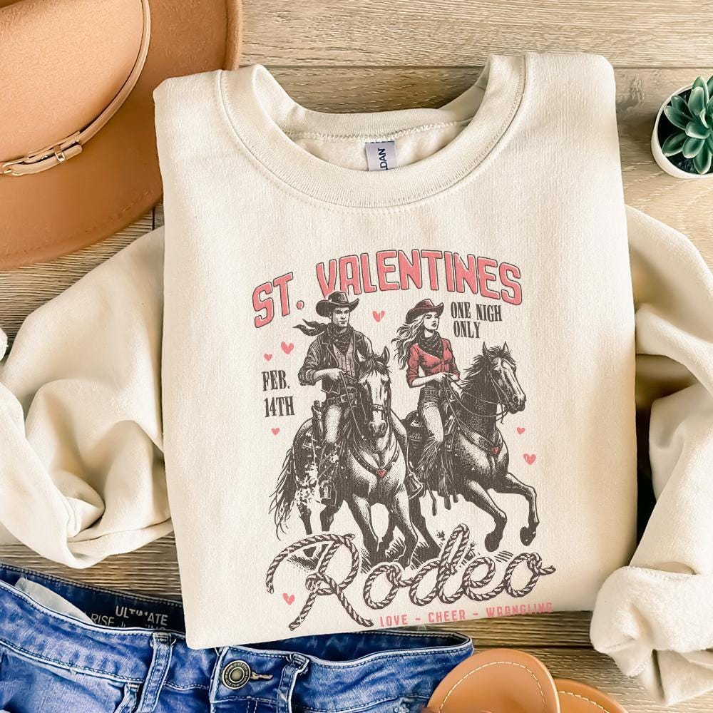 St. Valentine's Wild West Rodeo, Vintage Western Valentine Design - 300