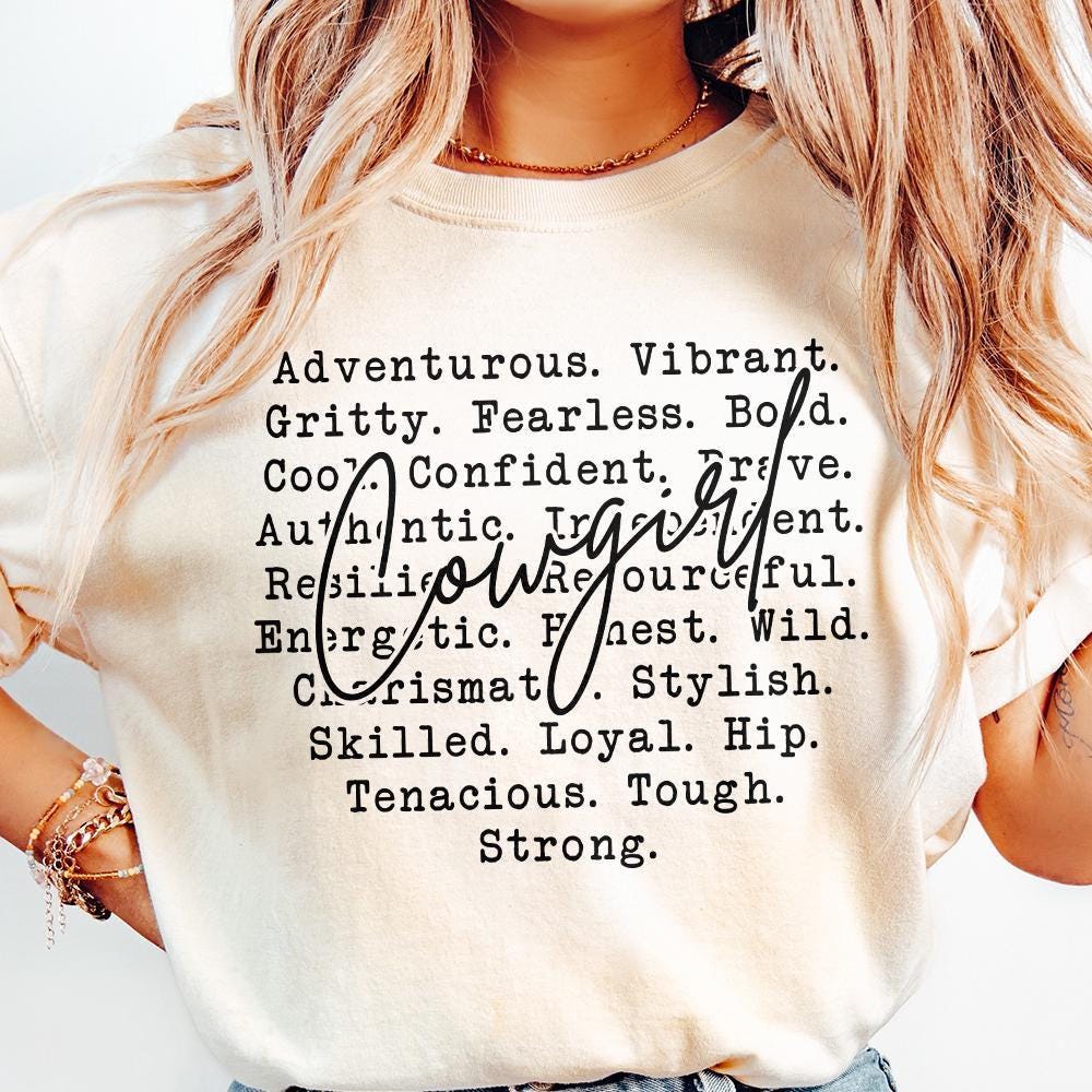 Cowgirl Words Png, Western Cowgirl Designs - 300 DPI Design for T-Shirt