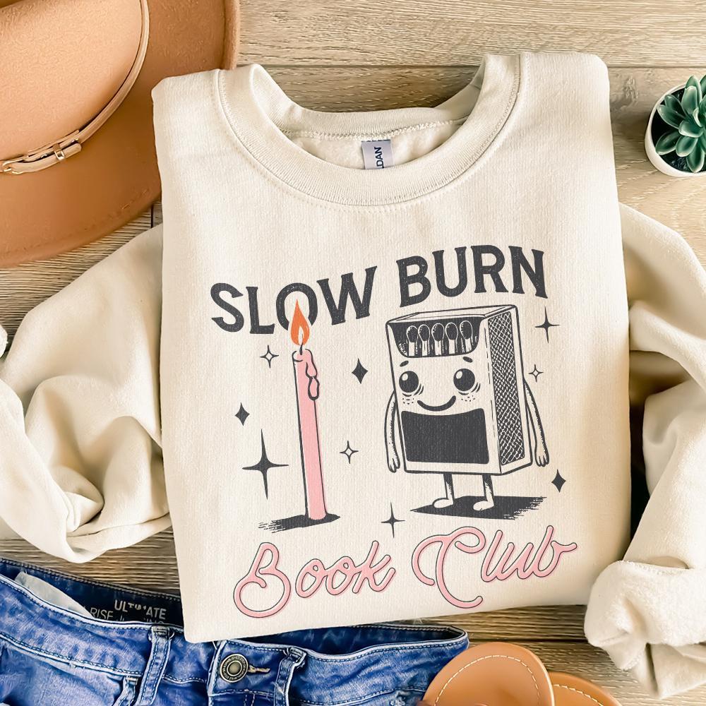 Slow Burn PNG, Book Lover Design - 300 DPI Design for T-Shirt