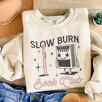 Slow Burn PNG, Book Lover Design - 300 DPI Design for T-Shirt
