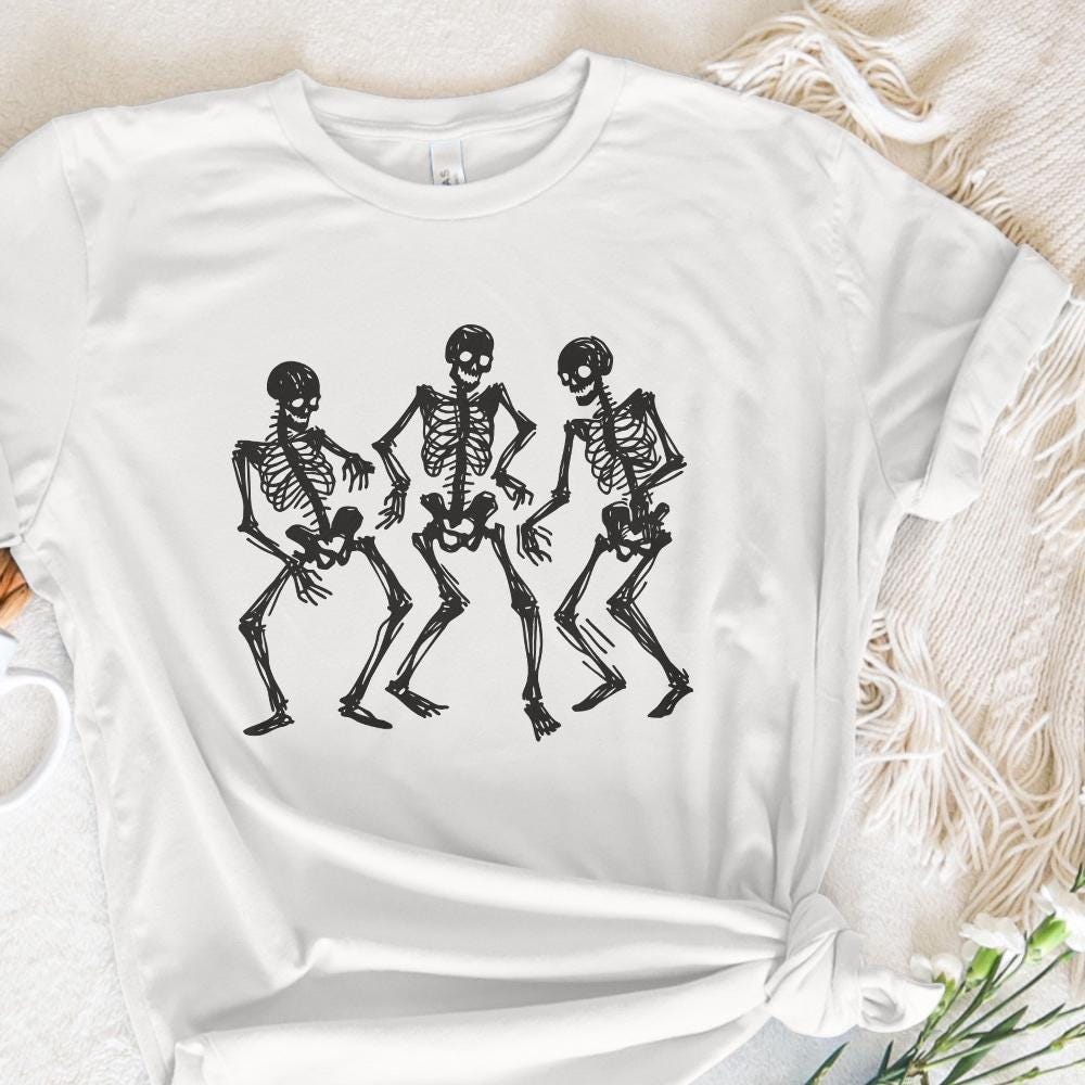 Dancing Skeletons PNG, Funny Skeleton Clipart - 300 DPI Design for T-Shirt