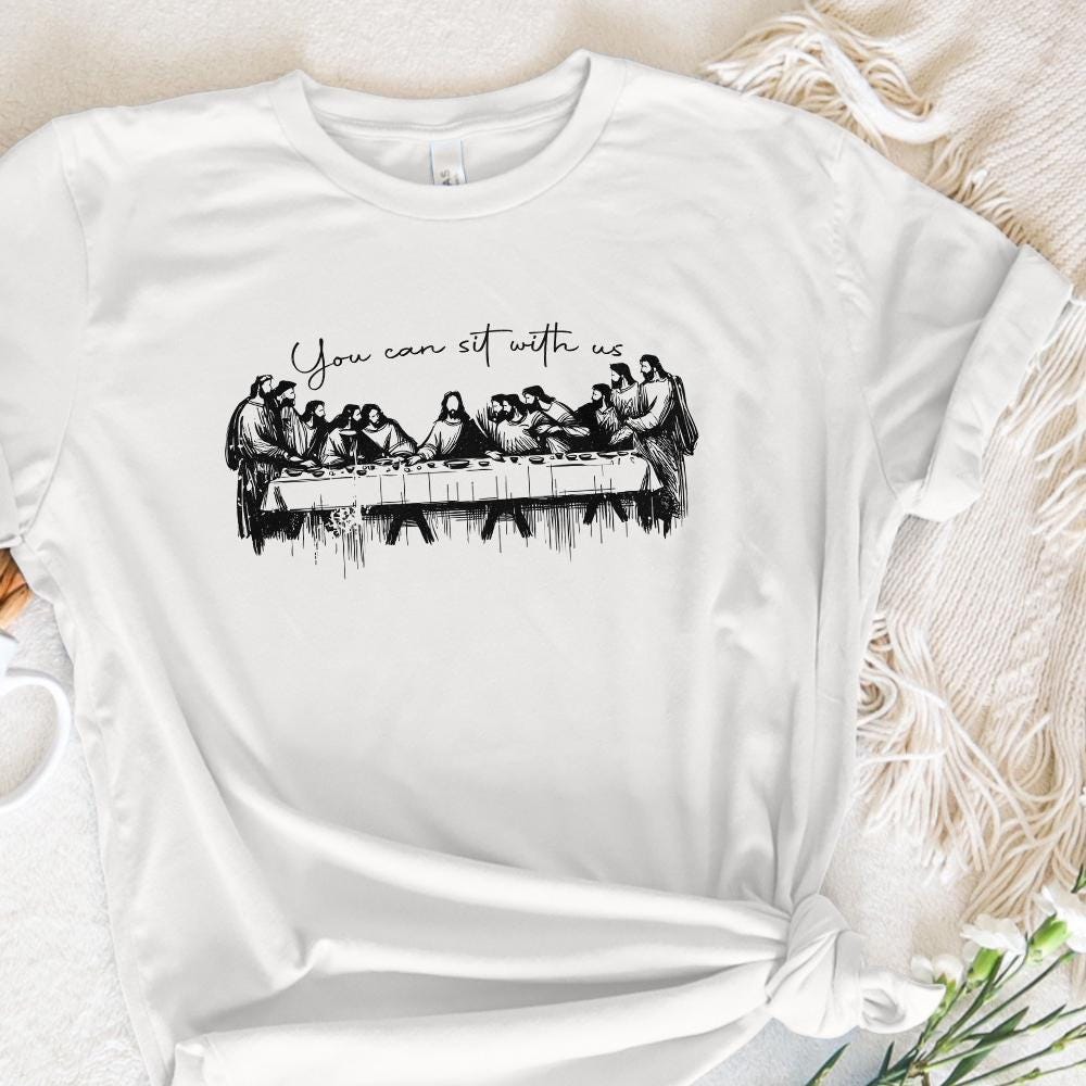 You Can Sit With Us Christian png, Jesus Line Art - 300 DPI Design for
