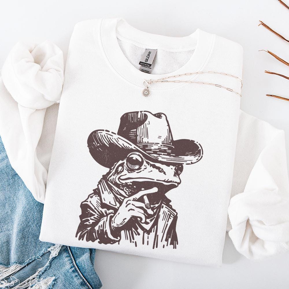 Cowboy Frog PNG, Funny Frog Meme PNG - 300 DPI Design for T-Shirt