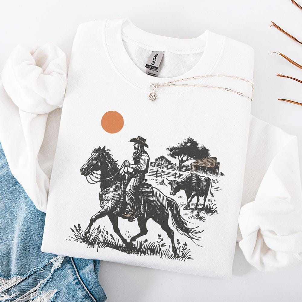 Cowboy Horse png, Vintage Wrangler PNG - 300 DPI Design for T-Shirt