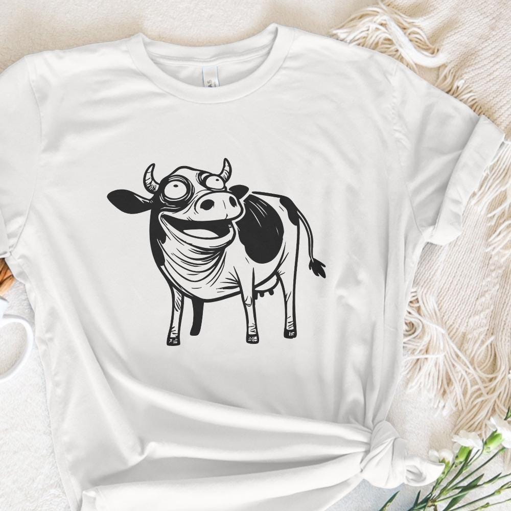 Humorous Cow, Digital Download - 300 DPI Design for T-Shirt