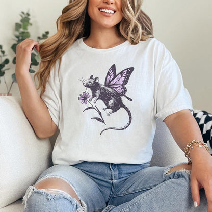 Detailed fairy rat graphic with butterfly wings, presented as a high-quality digital download for sublimation and heat transfer projects.