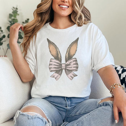 Bunny Easter Coquette PNG, Easter Bunny Shirt Design - 300 DPI Design for