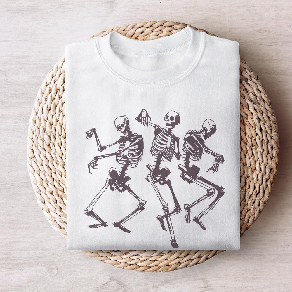Dancing Skeletons PNG, Funny Skeleton Design - 300 DPI Design for T-Shirt