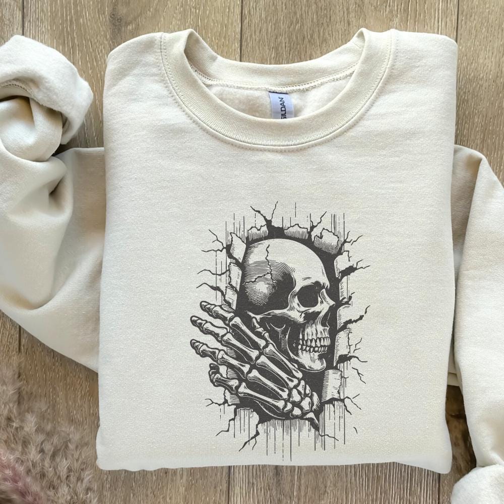 Skull In The Wall PNG, Skeleton png - 300 DPI Design for T-Shirt