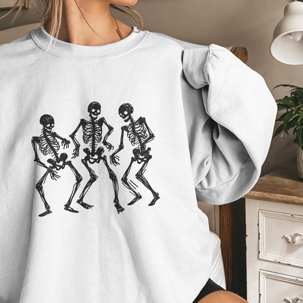 Dancing Skeletons PNG, Funny Skeleton Clipart - 300 DPI Design for T-Shirt