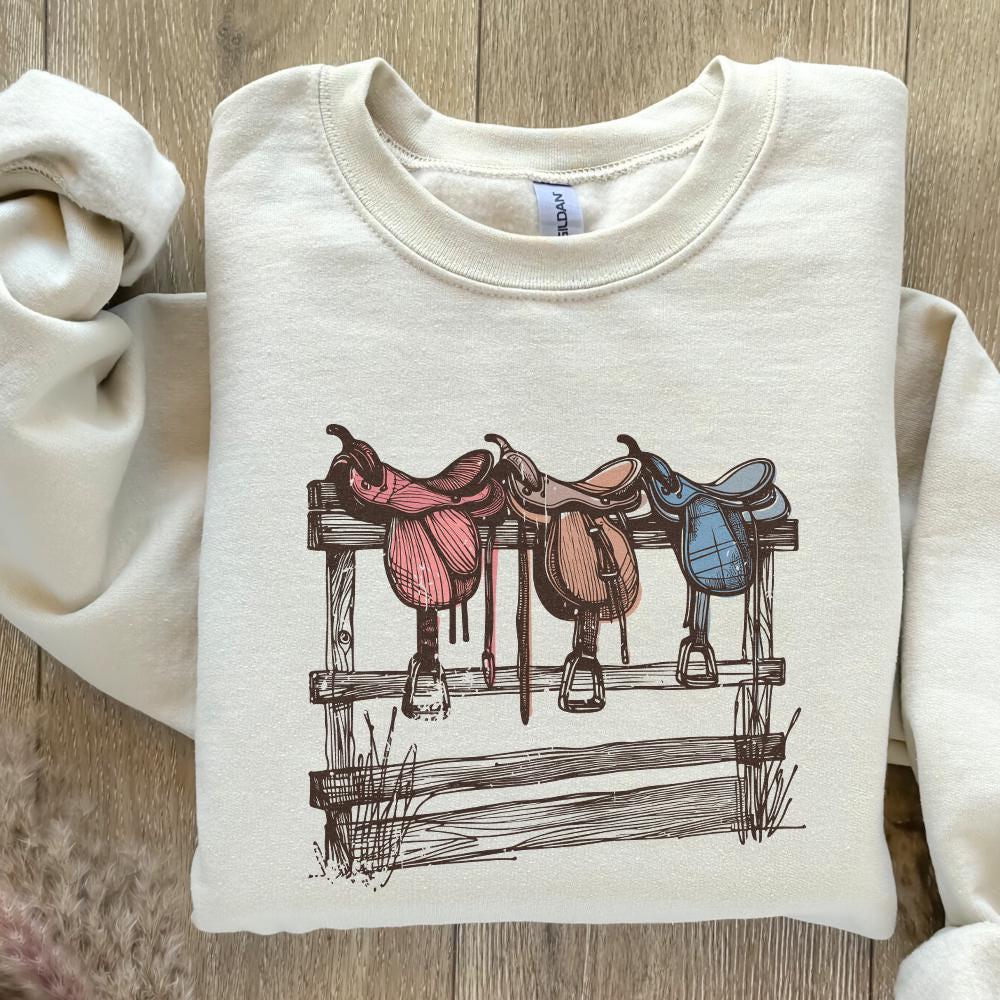 Western Saddle Design PNG, Sublimation Design - 300 DPI Design for T-Shirt