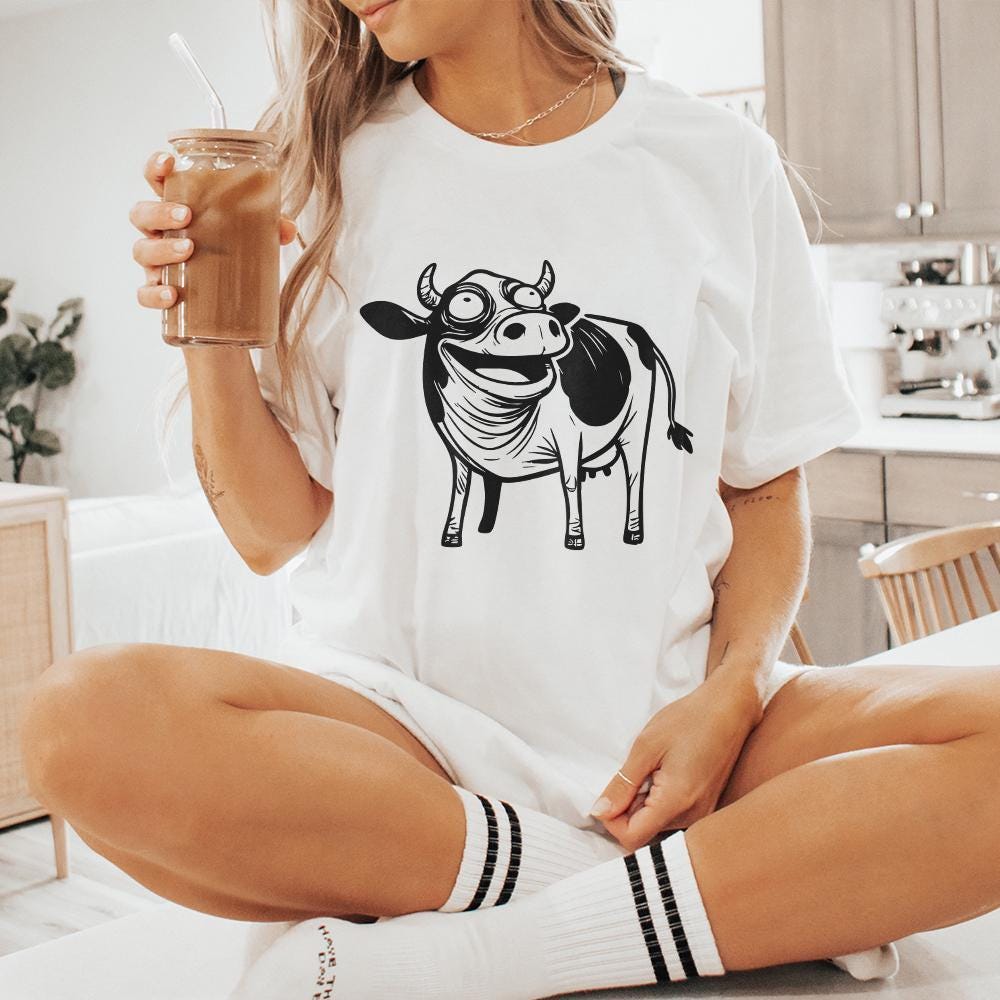 Humorous Cow, Digital Download - 300 DPI Design for T-Shirt