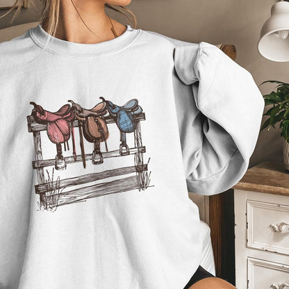 Western Saddle Design PNG, Sublimation Design - 300 DPI Design for T-Shirt