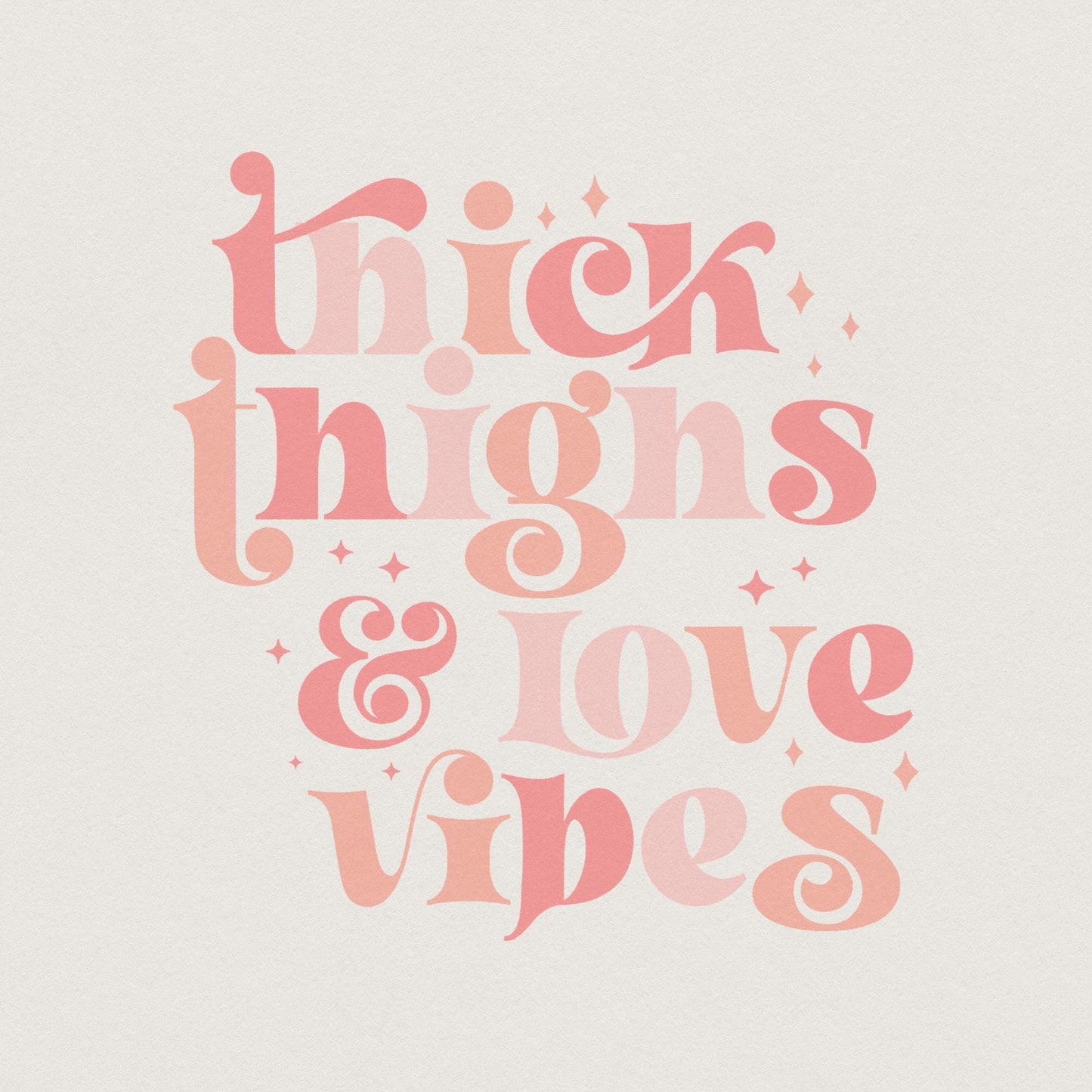 Thick Thighs Love Vibes Retro PNG, Valentine's Day - 300 DPI Design for