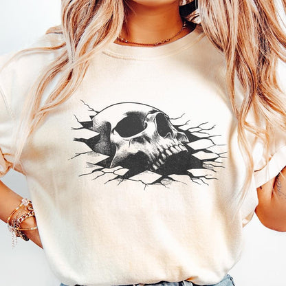 Skull In The Wall PNG, Skull png - 300 DPI Design for T-Shirt