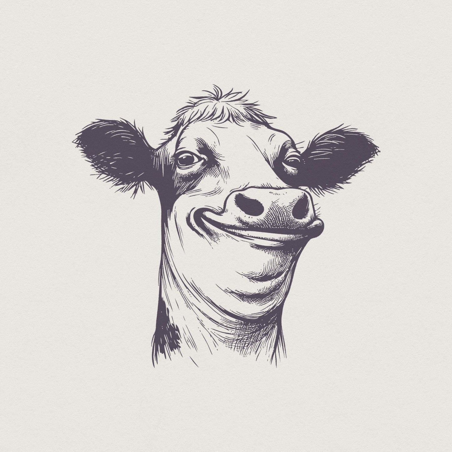Quirky Cow Clipart Pack, Funny Heifer PNG - 300 DPI Design for T-Shirt