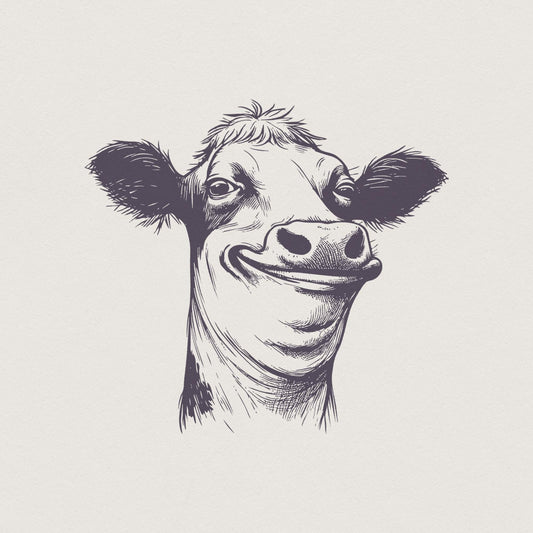 Quirky Cow Clipart Pack, Funny Heifer PNG - 300 DPI Design for T-Shirt