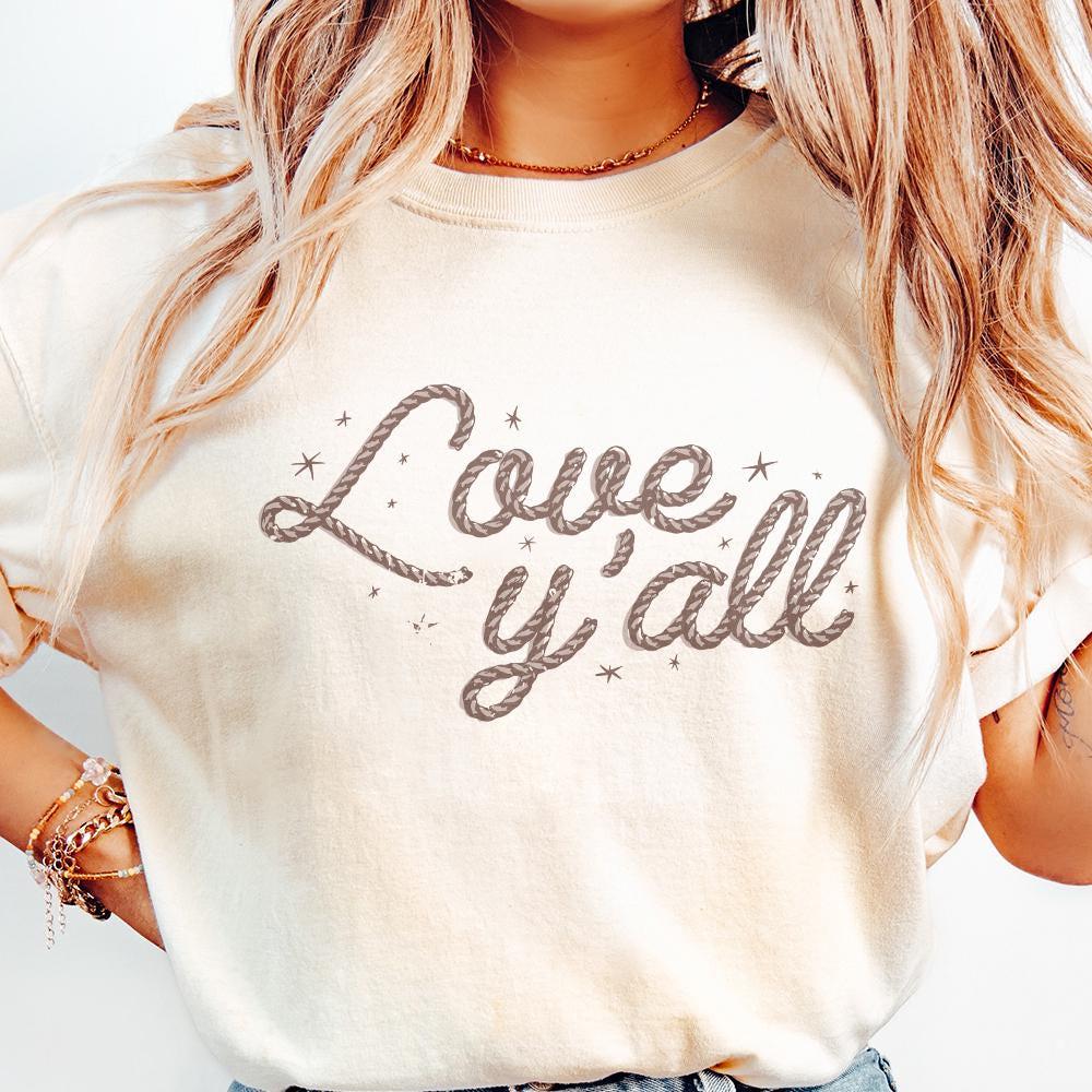 Love Y'all PNG, Western Valentines png - 300 DPI Design for T-Shirt