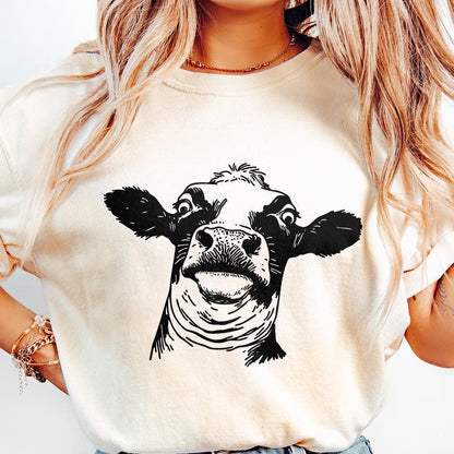 Quirky Cow PNG, Funny Heifer PNG - 300 DPI Design for T-Shirt