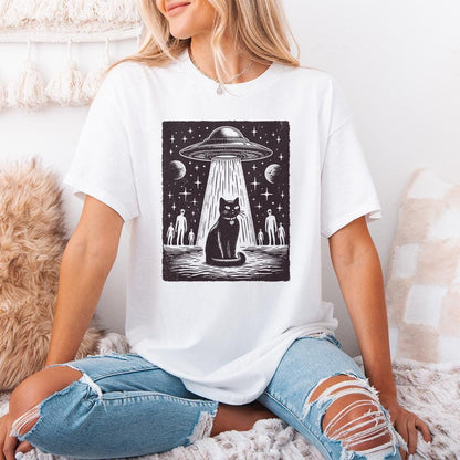 UFO Cat PNG, Funny Cat Shirt - 300 DPI Design for T-Shirt