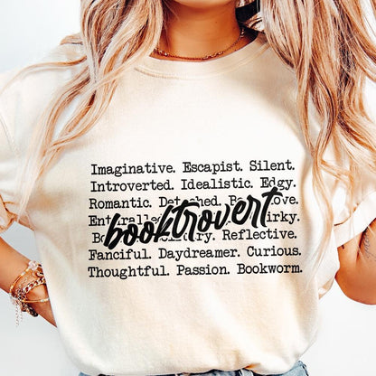 Booktrovert Words PNG, Funny Book Lover - 300 DPI Design for T-Shirt