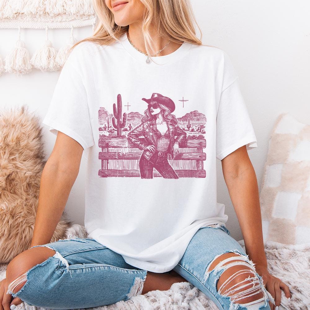 Sassy Cowgirl Western PNG, Retro Sublimation Download - 300 DPI Design