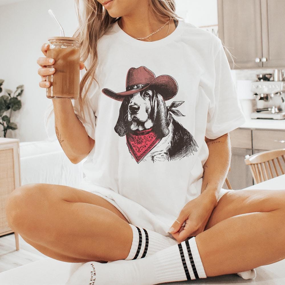 Cowboy Dog PNG, Cowboy Hat - 300 DPI Design for T-Shirt