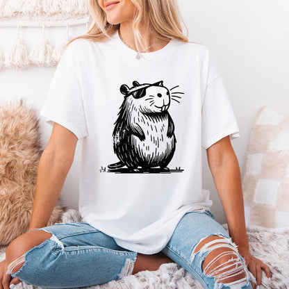 Cool and Funny Capybara Retro Design PNG Cute Quirky Creature Digital