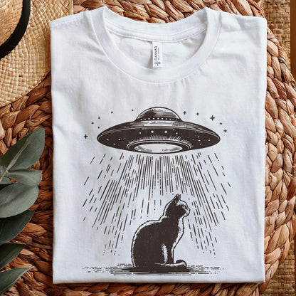 Funny Cat Shirt PNG, Retro Space Cat - 300 DPI Design for T-Shirt