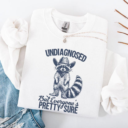 Funny Raccoon Meme PNG, Undiagnosed Sarcastic Humor - 300 DPI Design for