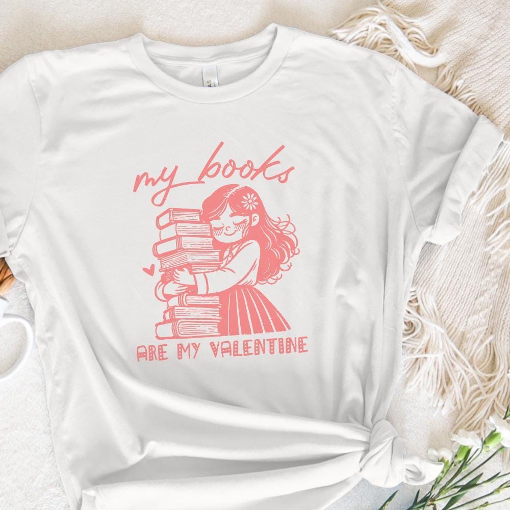 Books are My Valentine PNG, Cute Book Lover Girl Design - 300 DPI Design
