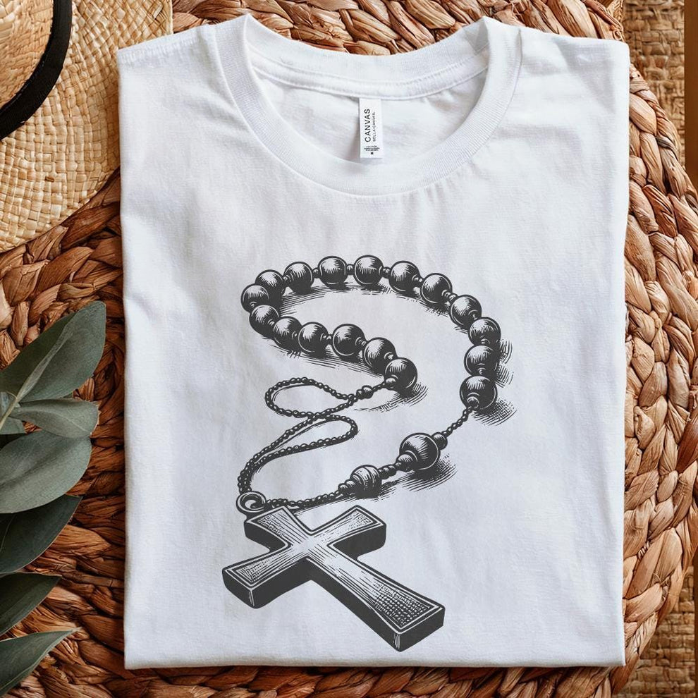 Rosary Beads Design, Catholic Rosary png - 300 DPI Design for T-Shirt ...
