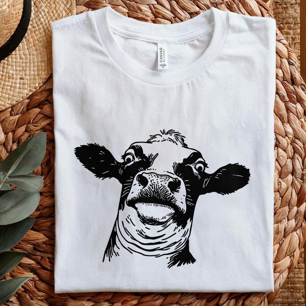 Quirky Cow PNG, Funny Heifer PNG - 300 DPI Design for T-Shirt