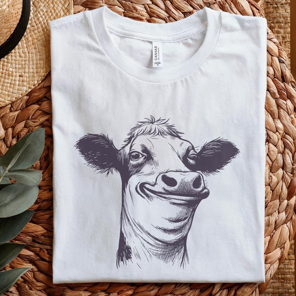 Quirky Cow Clipart Pack, Funny Heifer PNG - 300 DPI Design for T-Shirt