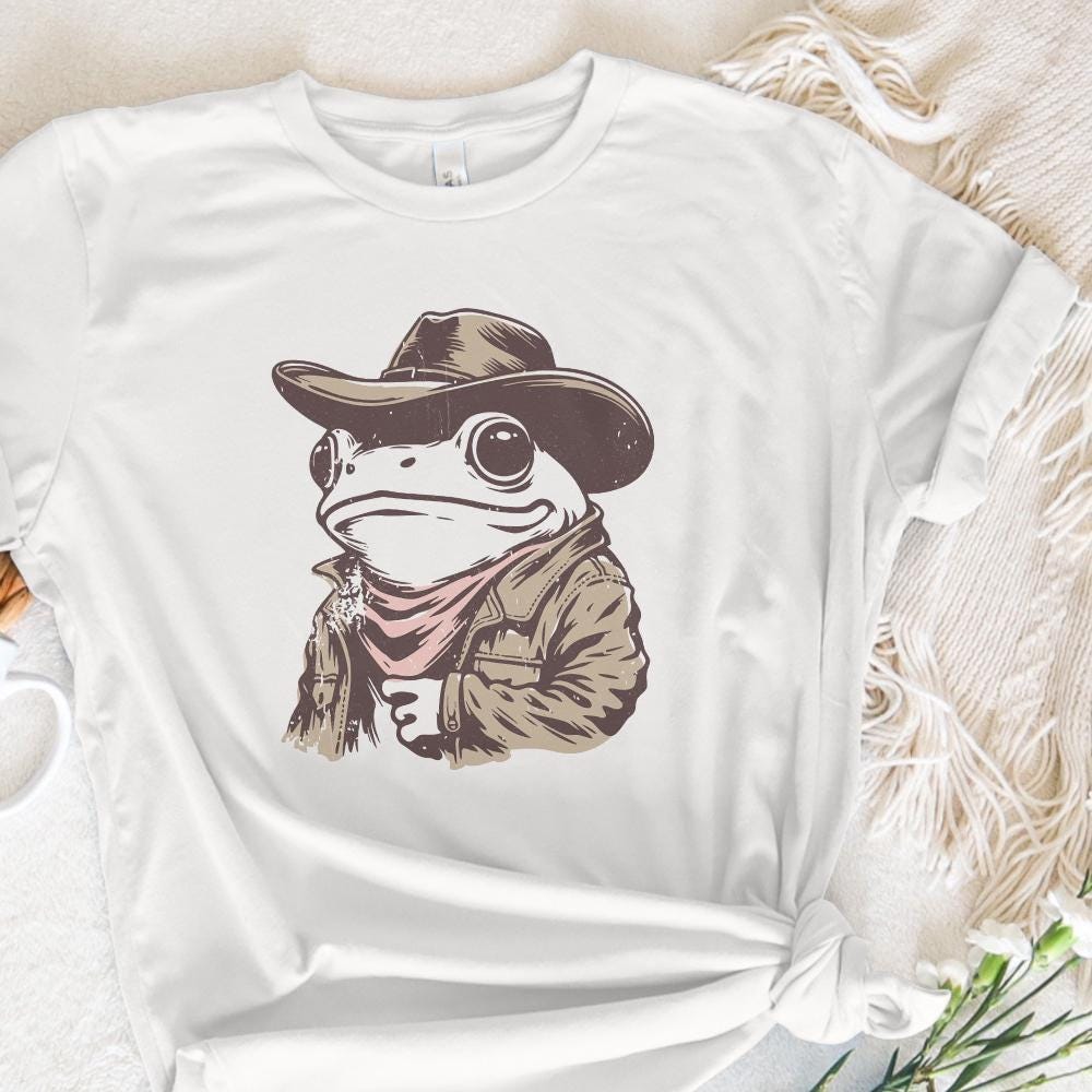 Cowboy Frog PNG, Funny Meme PNG - 300 DPI Design for T-Shirt