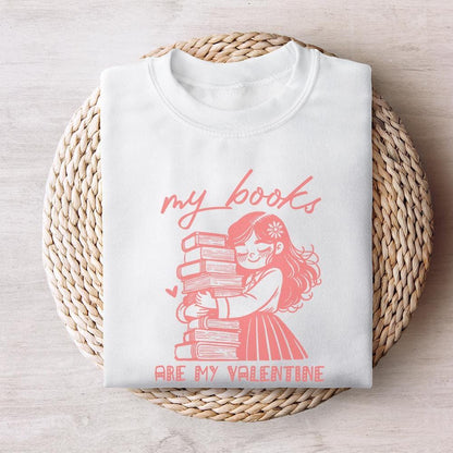 Books are My Valentine PNG, Cute Book Lover Girl Design - 300 DPI Design