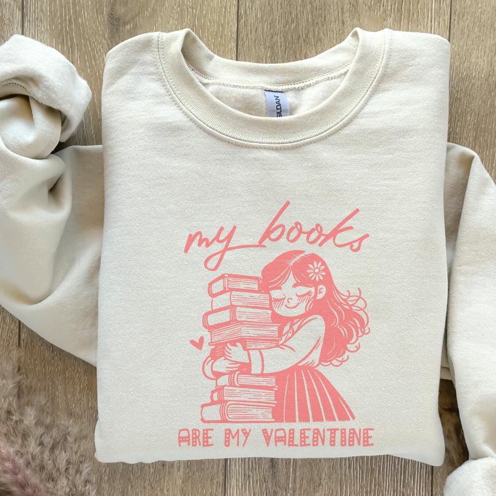Books are My Valentine PNG, Cute Book Lover Girl Design - 300 DPI Design
