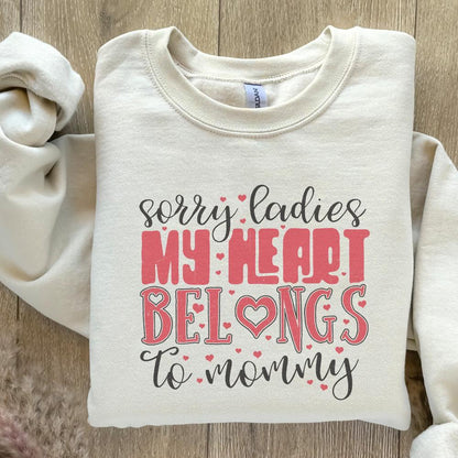 My Heart Belongs to Mommy PNG, Valentines Day - 300 DPI Design for T-Shirt