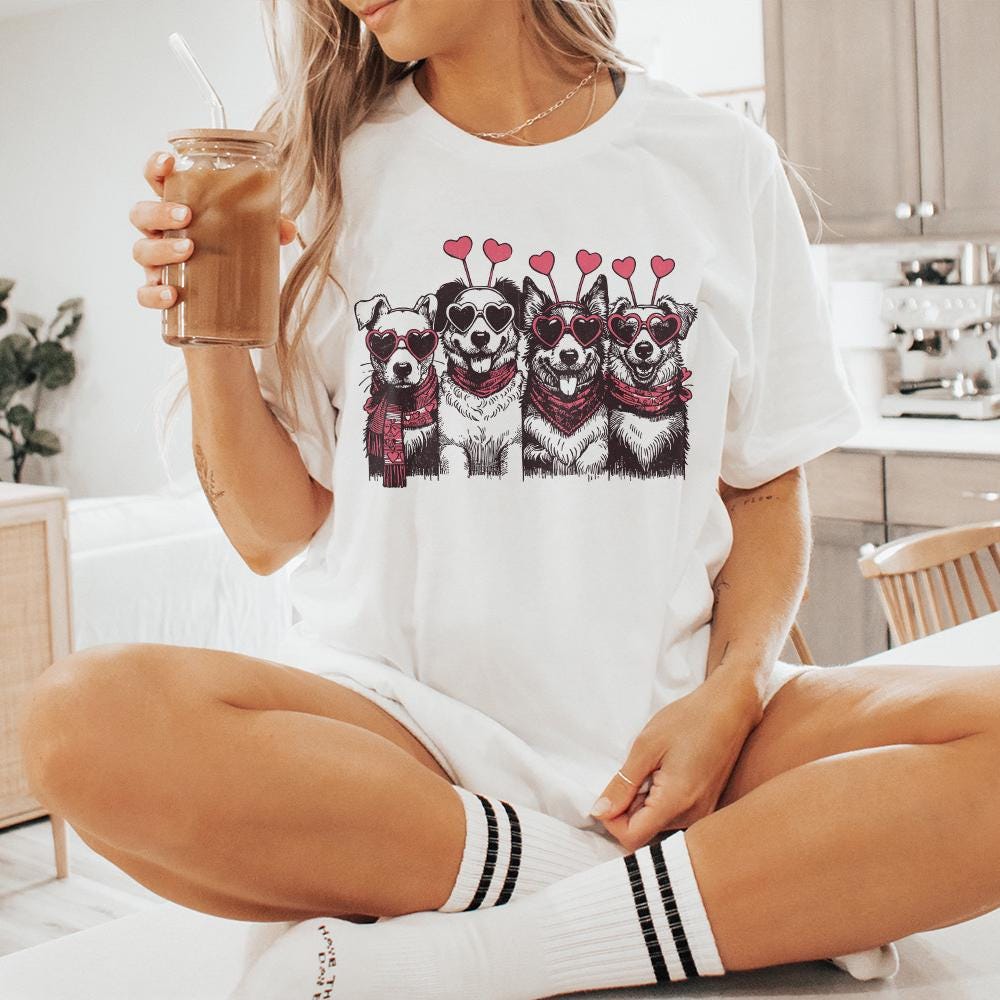 Valentines Dog PNG, Dog Lover PNG - 300 DPI Design for T-Shirt
