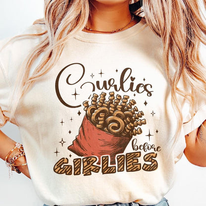 Curlies Before Girlies PNG, Valentine Day Sublimation - 300 DPI Design