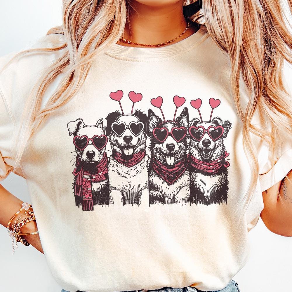 Valentines Dog PNG, Dog Lover PNG - 300 DPI Design for T-Shirt