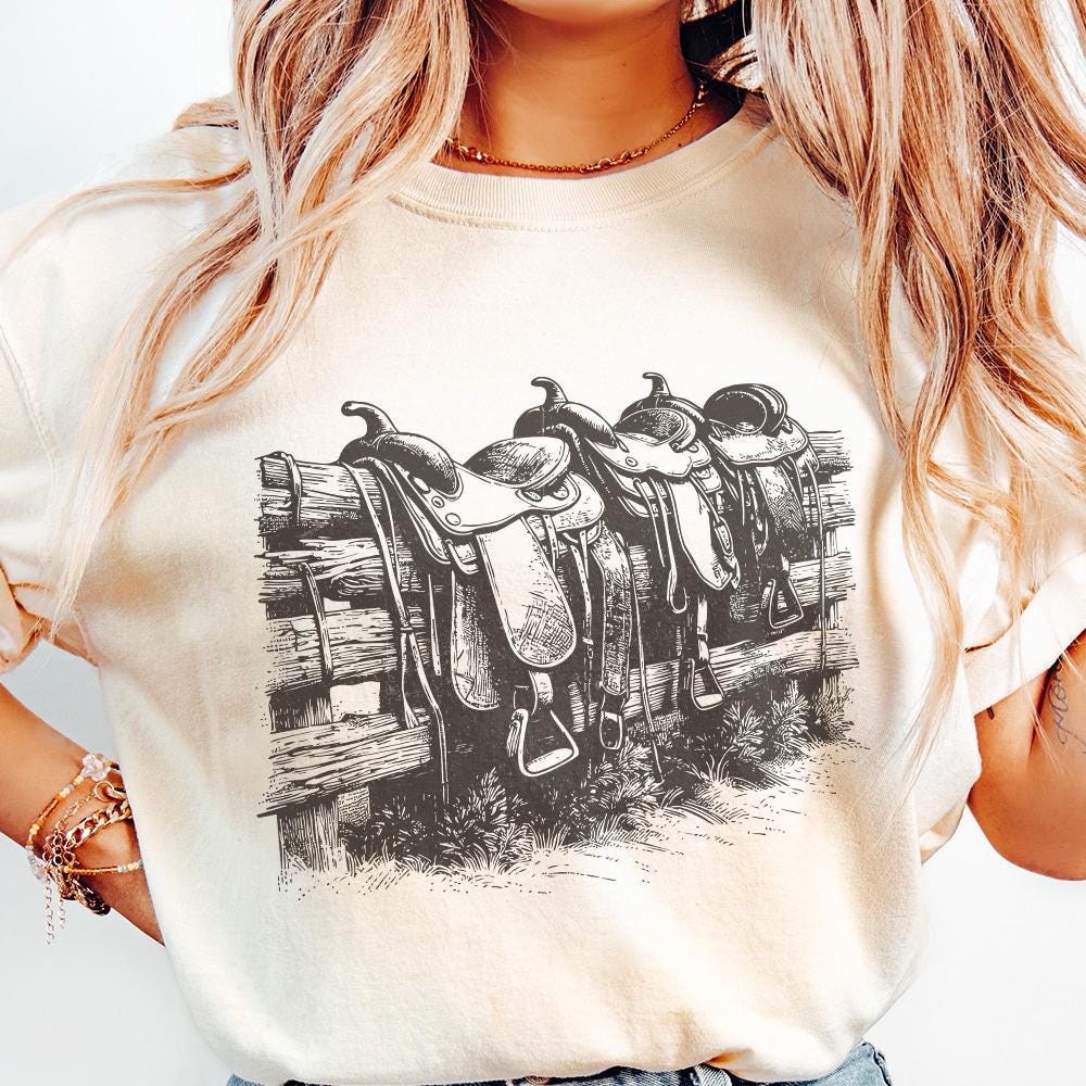 Western Saddle PNG, Sublimation Design - 300 DPI Design for T-Shirt