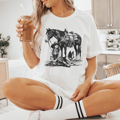 Retro Cowgirl Dog PNG, Western Wild West Digital Download - 300 DPI