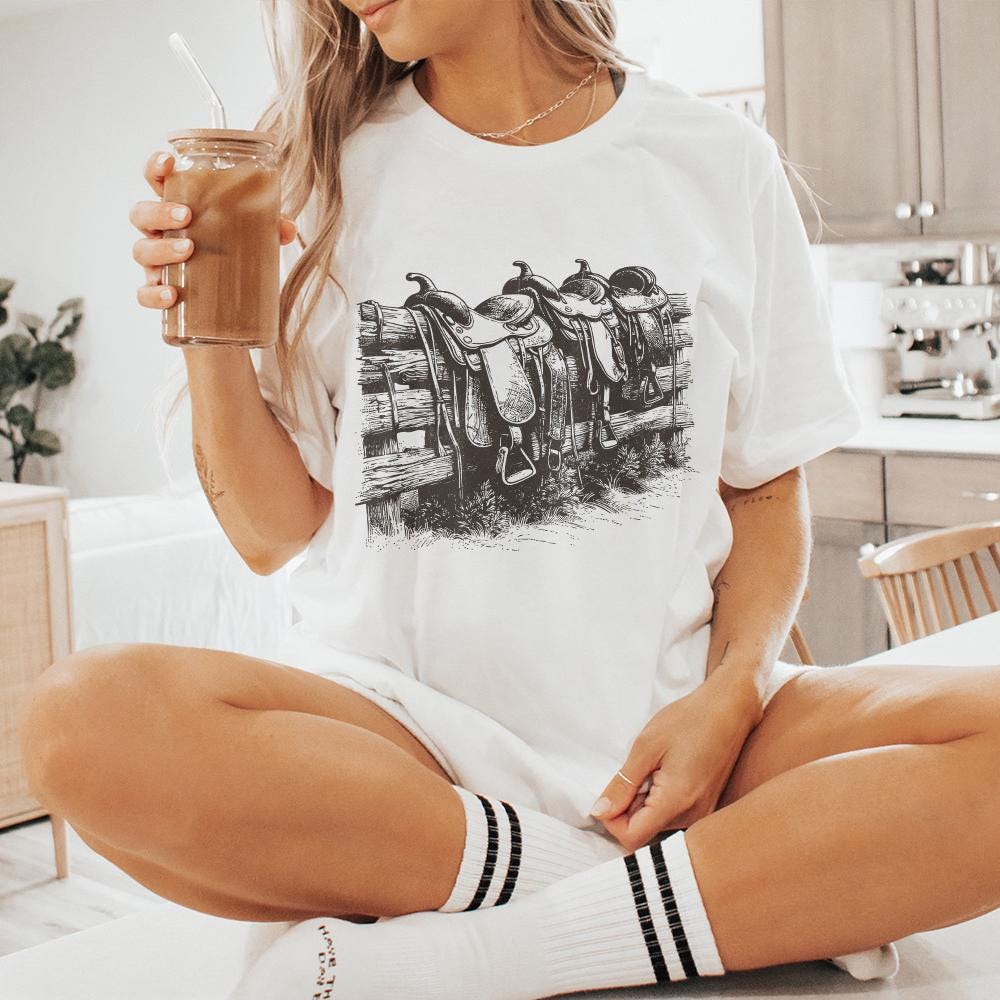 Western Saddle PNG, Sublimation Design - 300 DPI Design for T-Shirt